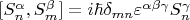 $[S_n^\alpha, S_m^\beta]=i \hbar \delta_{mn} \varepsilon^{\alpha \beta\gamma}S_n^\gamma$