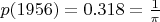 $p(1956) = 0.318 = \frac 1 \pi$
