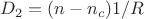 $D_2 = (n - n_c) 1/R$