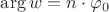 $\arg w = n \cdot \varphi_{0}$ $\arg w = n \cdot \varphi_{0}$