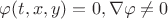 $\varphi (t,x,y)=0, \nabla \varphi \neq 0$