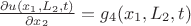$\frac{\partial u (x_1,L_2,t) }{\partial x_2} = g_4 (x_1,L_2,t)$