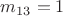 $m_{13}=1$
