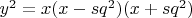 $y^2=x(x-sq^2)(x+sq^2)$
