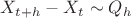 $X_{t+h} - X_t \sim Q_h$