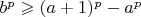 $b^p \geqslant (a+1)^p -a^p $