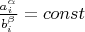 $\frac{a_i^{\alpha}}{b_i^{\beta}}=const$