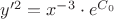 $y'^2=x^{-3} \cdot e^{C_0}$