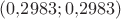 $(0{,}2983; 0{,}2983)$