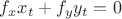 $f_x x_t+f_y y_t=0$