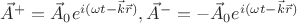 $ \vec A^+ = \vec A_0 e^{i(\omega t - \vec k \vec r)}, \vec A^- = -\vec A_0 e^{i(\omega t - \vec k \vec r)} $