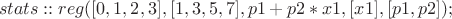 $$
stats::reg([0,1,2,3],[1,3,5,7],p1+p2*x1,[x1],[p1,p2]);
$$