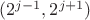 $(2^{j-1},2^{j+1})$