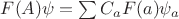 $F(A)\psi=\sum C_a F(a)\psi_a$