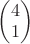 $\begin{pmatrix}
4\\
1
\end{pmatrix}$