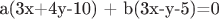 a(3x+4y-10) + b(3x-y-5)=0