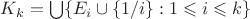 $K_k=\bigcup\{E_i\cup\{1/i\}:1\leqslant i\leqslant k\}$