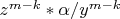 $z^{m-k}*\alpha/y^{m-k}$
