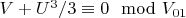 $V + U^3/3\equiv0\mod V_{01}$