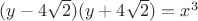 $(y-4\sqrt{2})(y+4\sqrt{2})=x^3$