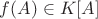$f(A) \in K[A]$