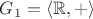 $G_1=\langle \mathbb R, +\rangle$