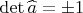 $\det{\widehat{a}}=\pm 1$
