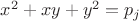 $x^2+xy+y^2=p_j$
