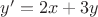 $y'=2x+3y$