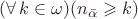 $(\forall\,k\in\omega)(n_{\bar\alpha}\geqslant k)$