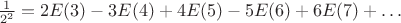 $\frac{1}{2^2}= 2E(3)-3E(4)+4E(5)-5E(6)+6E(7)+&hellip;$