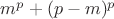 $m^p+(p-m)^p$