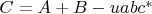 $C=A+B-uabc^*$