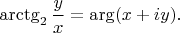 $\arctg_2\dfrac{y}{x}=\operatorname{arg}(x+iy).$