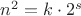 $n^2=k\cdot 2^{s}$
