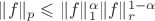 $\| f \|_p \leqslant \| f \|_1^{\alpha}\| f \|_r^{1-\alpha}$ $\| f \|_p \leqslant \| f \|_1^{\alpha}\| f \|_r^{1-\alpha}$