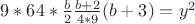 $9*64*\frac{b}{2}\frac{b+2}{4*9}(b+3)=y^2$