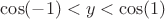 $\cos(-1)<y<\cos(1)$