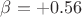 $\beta=+0.56$