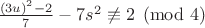 $\frac{(3u)^2-2}{7}-7s^2\not\equiv 2\pmod 4$