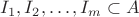 $I_1, I_2, \dots, I_m\subset A$