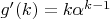 $g'(k) = k\alpha^{k-1}$