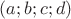 $(a;b;c;d)$