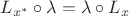 $L_{x^{*}} \circ \lambda = \lambda \circ L_x$