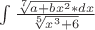 $\int \frac {{\sqrt[7]{a+bx^2}*dx}}{{\sqrt[5]{x^3+6}}}$