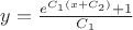 $y=\frac{e^{C_{1}(x+C_{2})}+1}{C_{1}}$