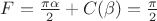 $F = \frac{\pi\alpha}{2} + C(\beta) = \frac{\pi\aplha}{2}$