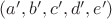 $(a',b',c',d',e')$
