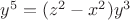 $ y^{5}=(z^{2}-x^{2})y^{3} $ $ y^{5}=(z^{2}-x^{2})y^{3} $