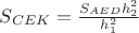 $S_{CEK} = \frac {S_{AED}h_2^2}{h_1^2}$